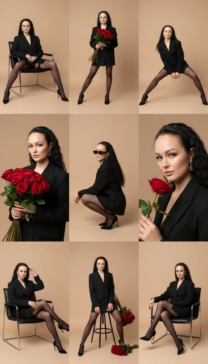 элегантный fashion-коллаж из 9 фотографий