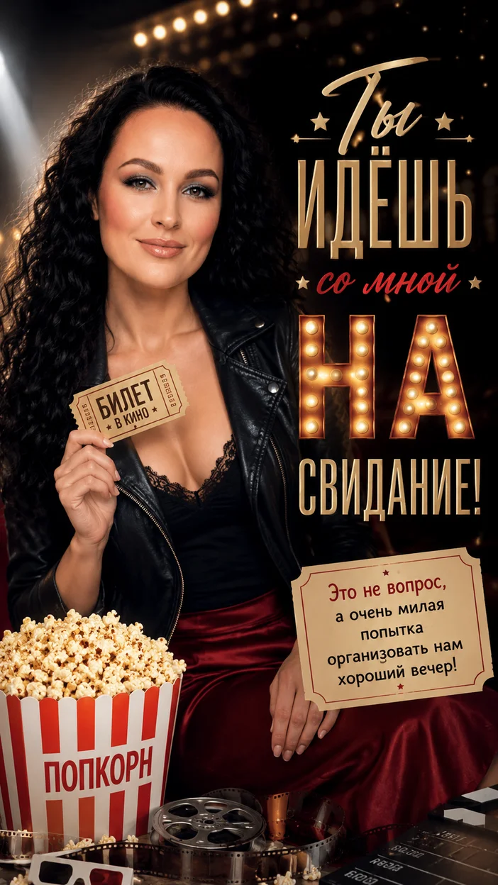 Фотооткрытка киношное приглашение