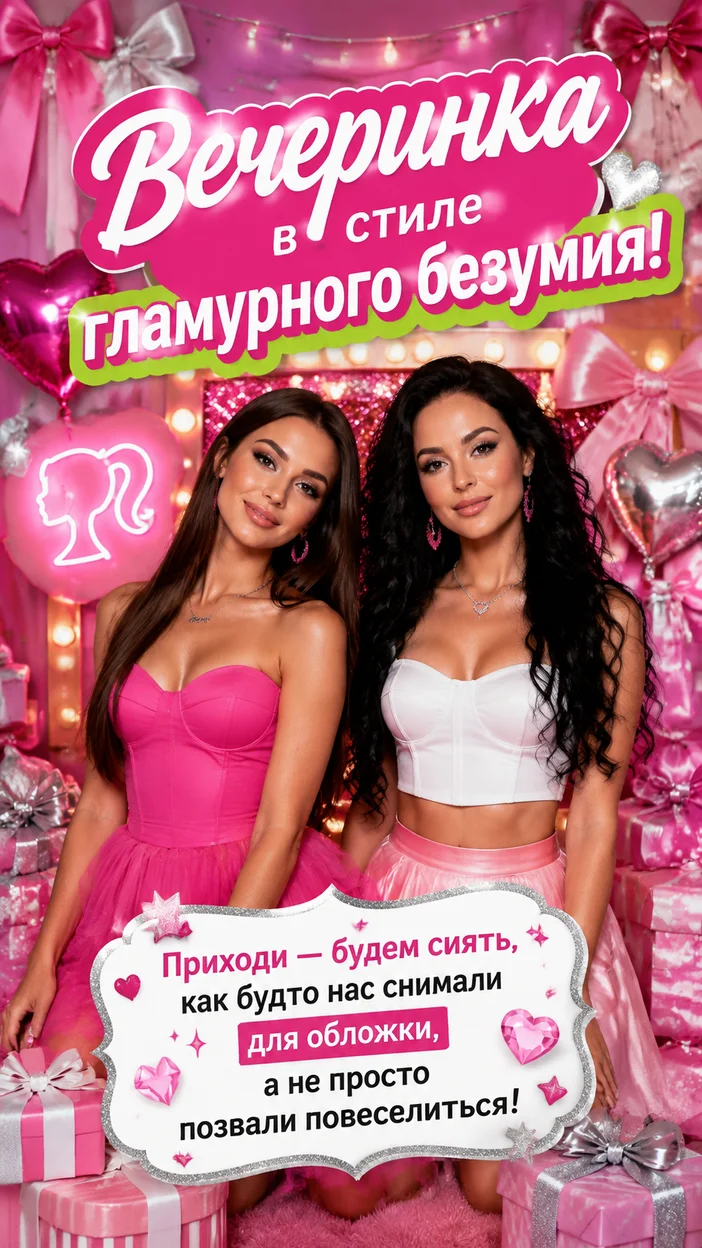 Фотооткрытка «Вечеринка в стиле гламурного безумия!»