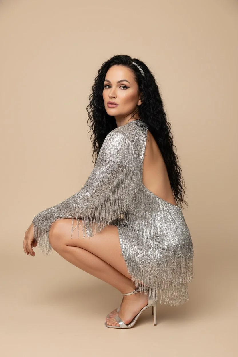 Сияние диско: серебряная бахрома