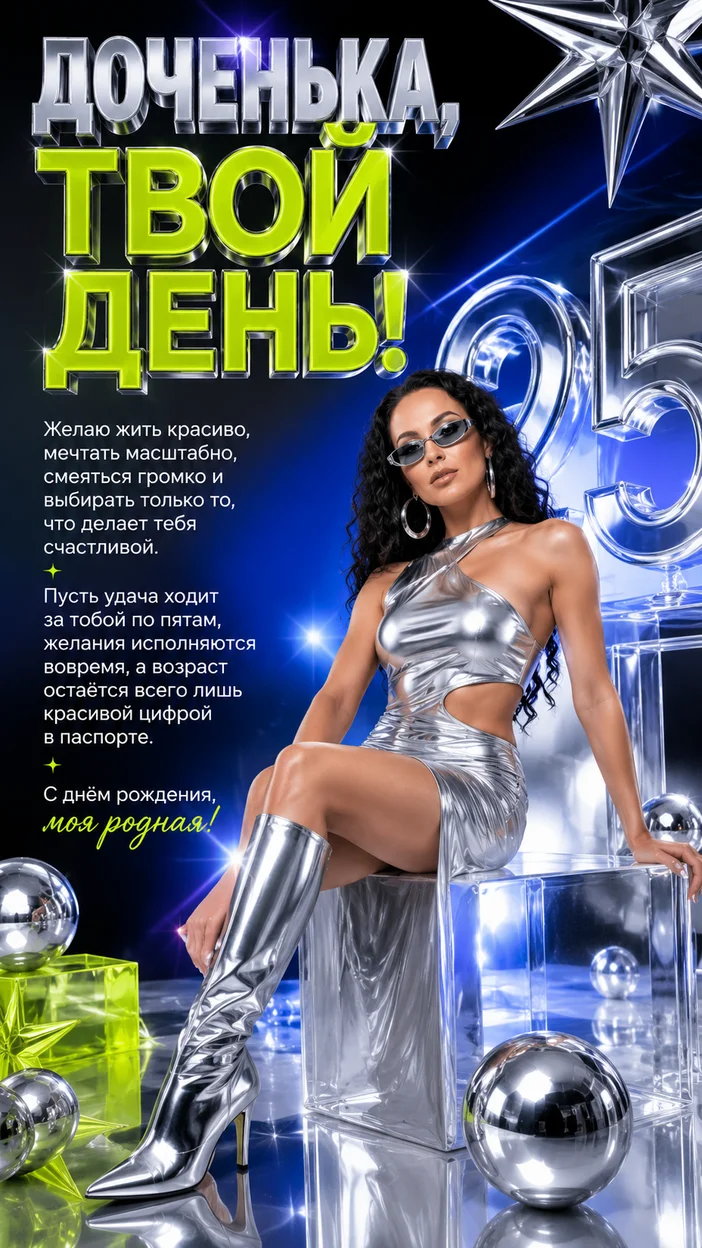 Фотосессия открытка для дочери в светлом праздничном стиле