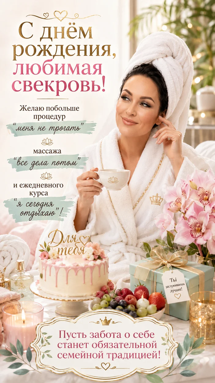 Фотосессия свекрови в spa-стиле