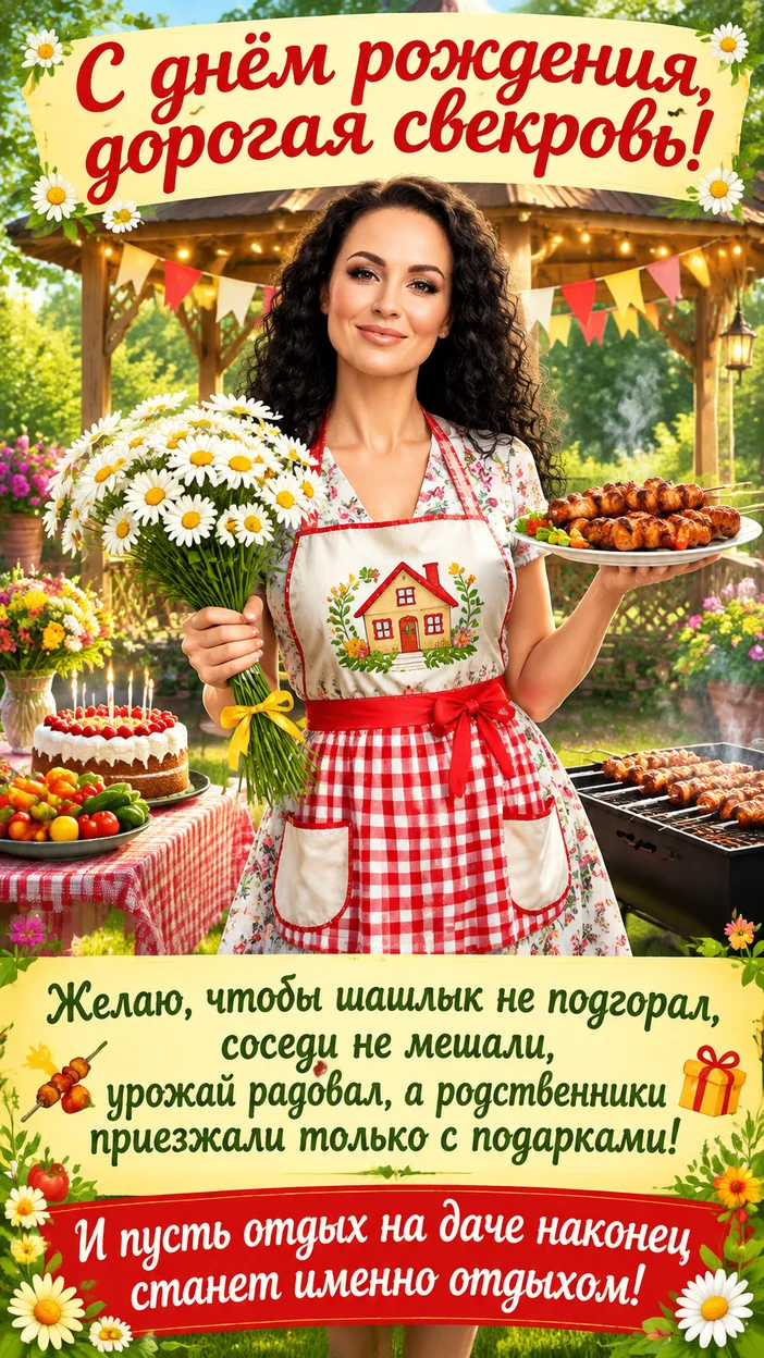Фотосессия свекрови на даче