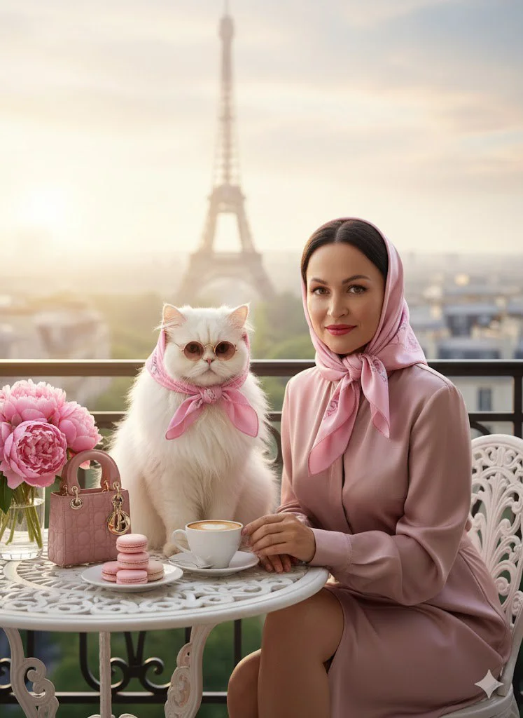 ИИ-фотосессия — Завтрак в Париже с Dior