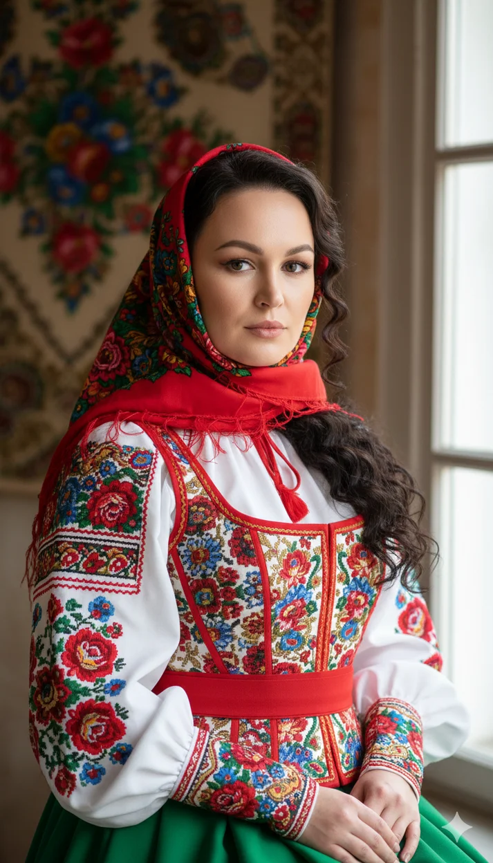 ИИ-фото — Сарафан и платок