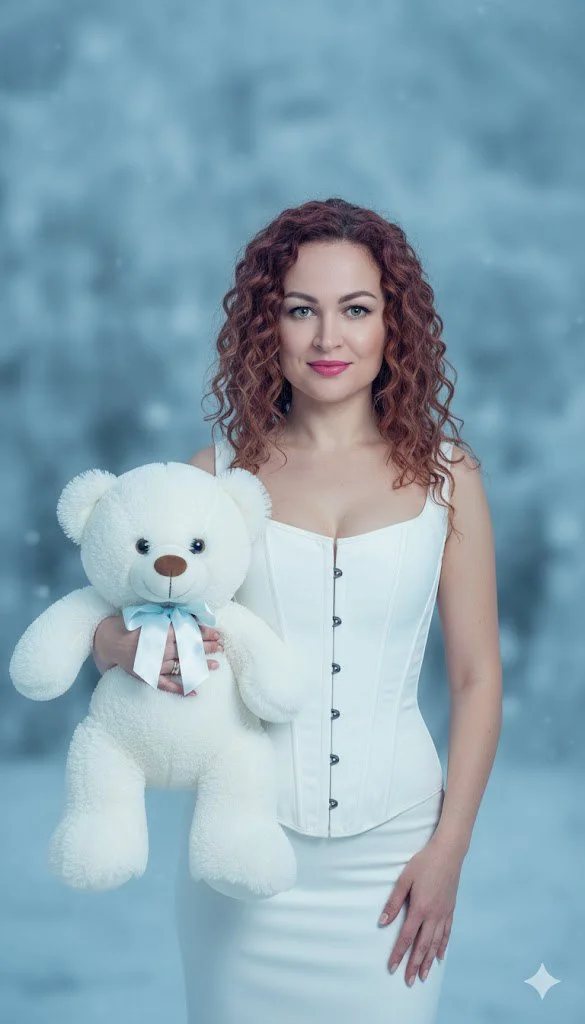 Снежная нежность: корсет и мишка
