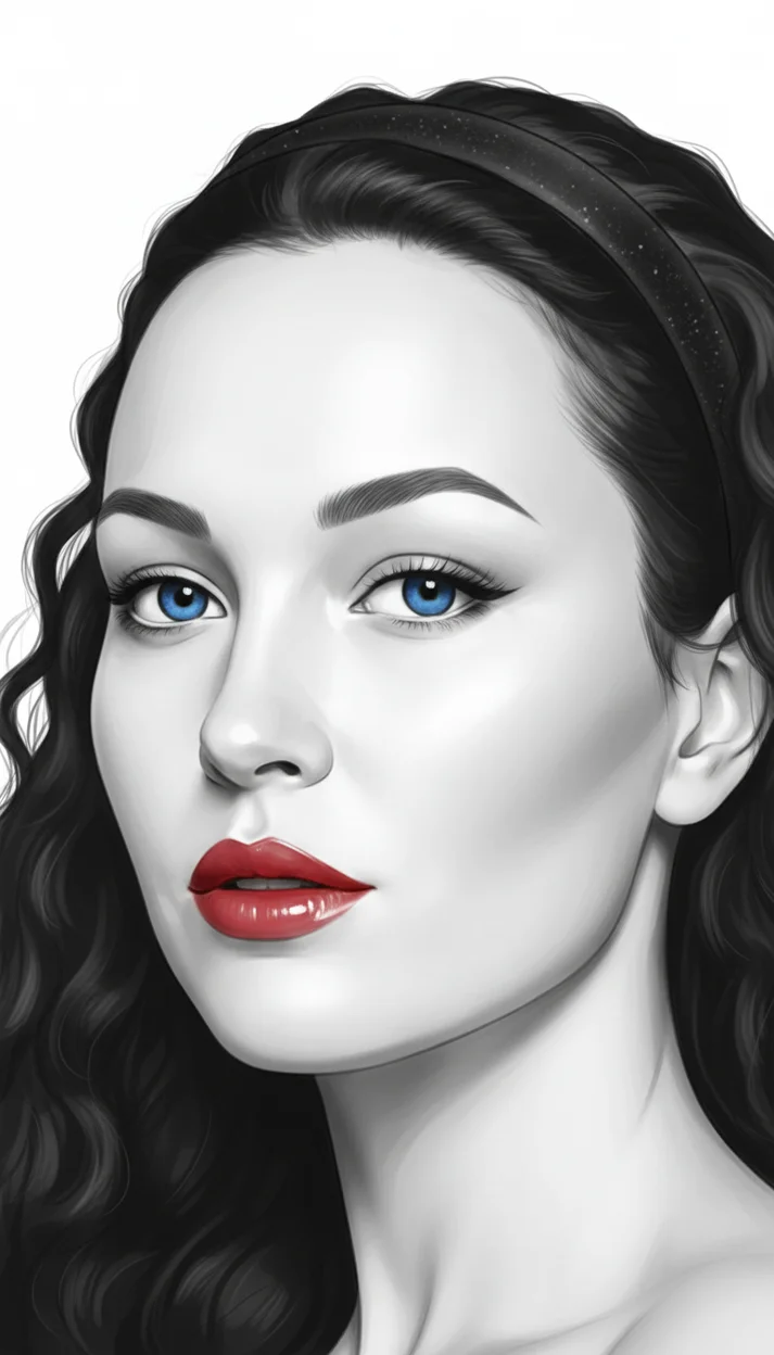 Минималистичный гламурный портрет с цветными акцентами (крупный план)