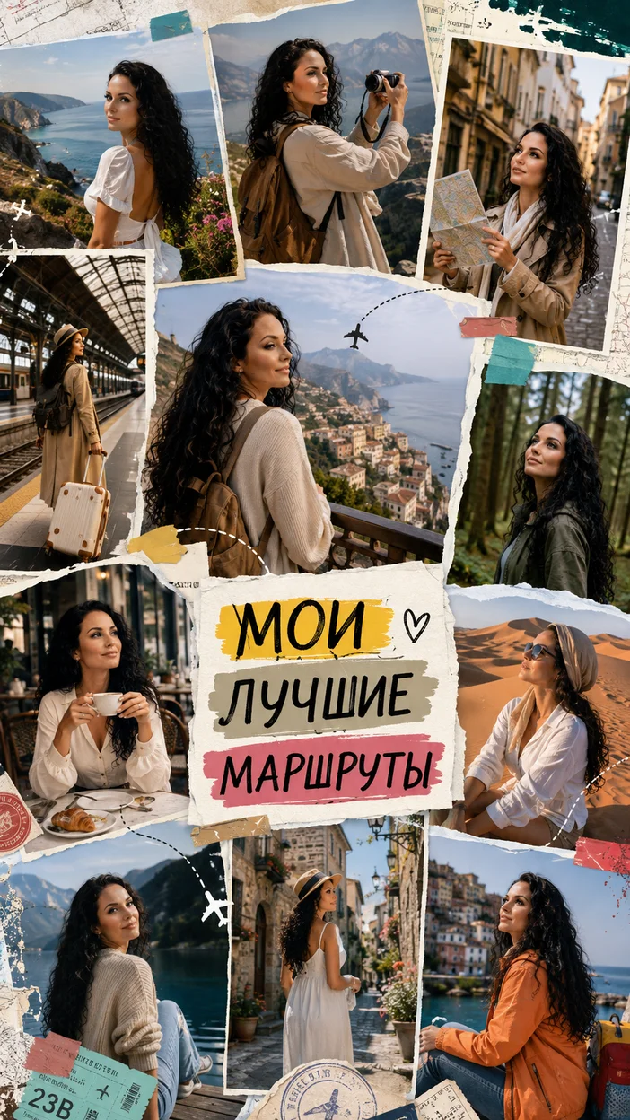 Фотосессия микс-арт коллажа «Мои маршруты»
