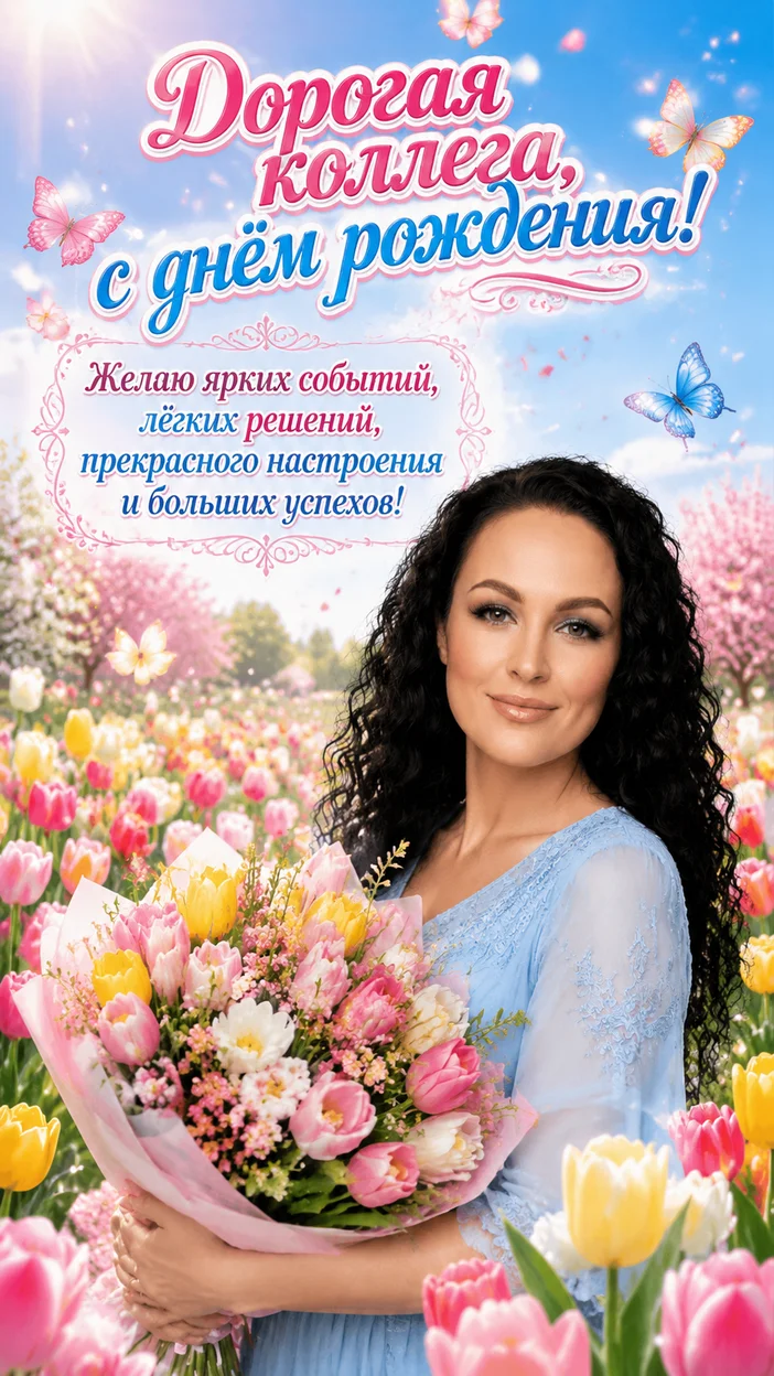 Фотосессия коллеги в весеннем саду