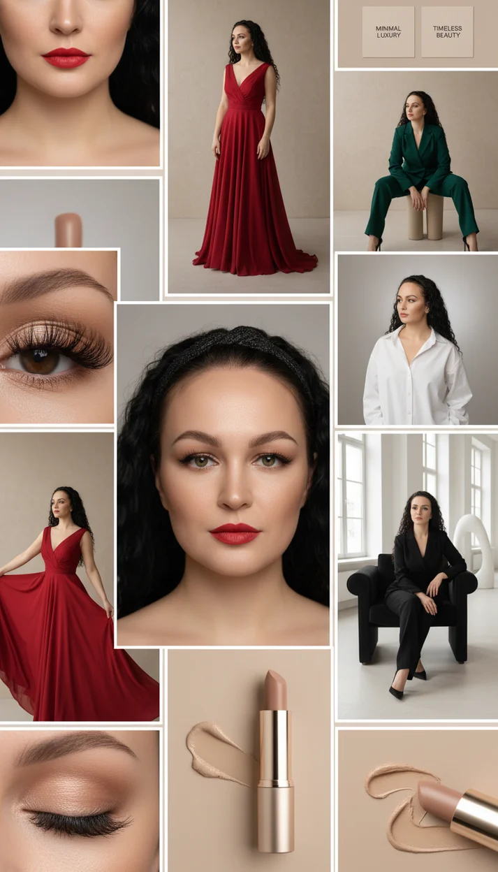 eauty-фотографий в стиле брендового moodboard, коллаж из множества кадров