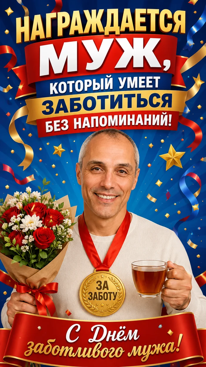 Фотооткрытка «Медаль за заботу»