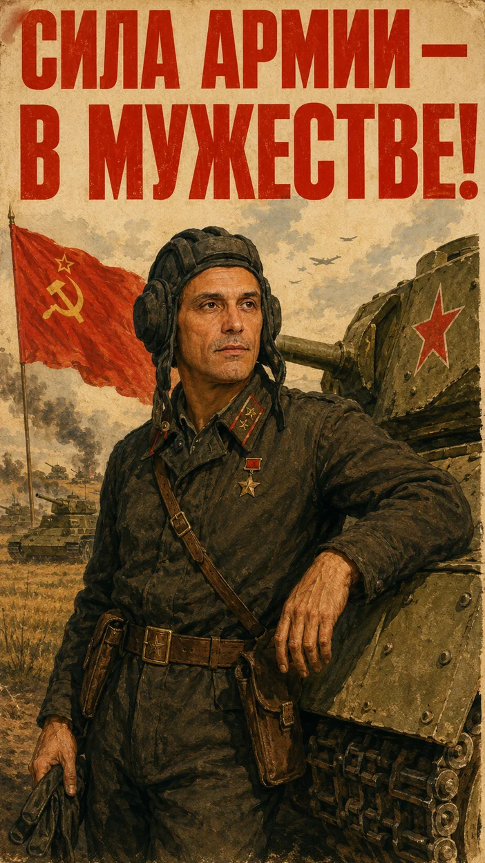 Фотосессия танкиста у боевой машины