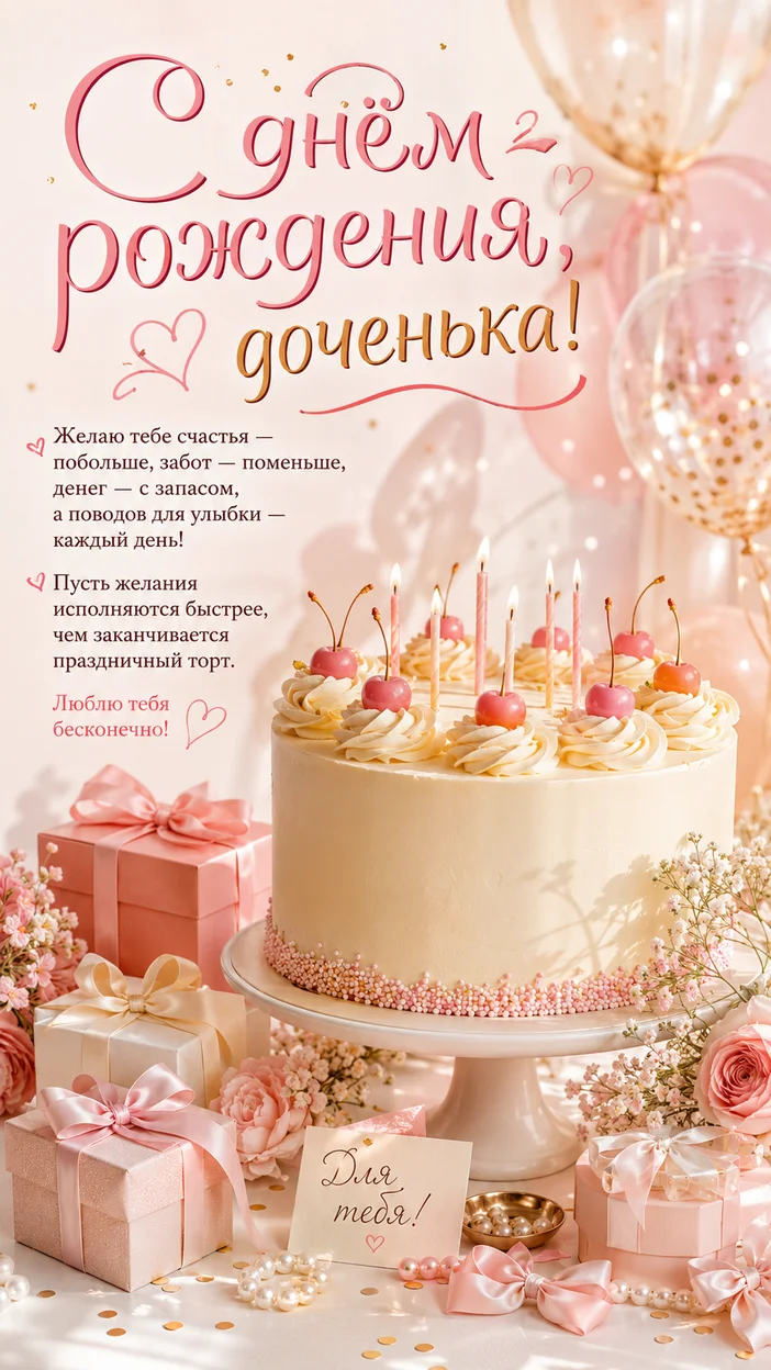 Фотосессия открытка к дню рождения дочки в современной pinterest-эстетике