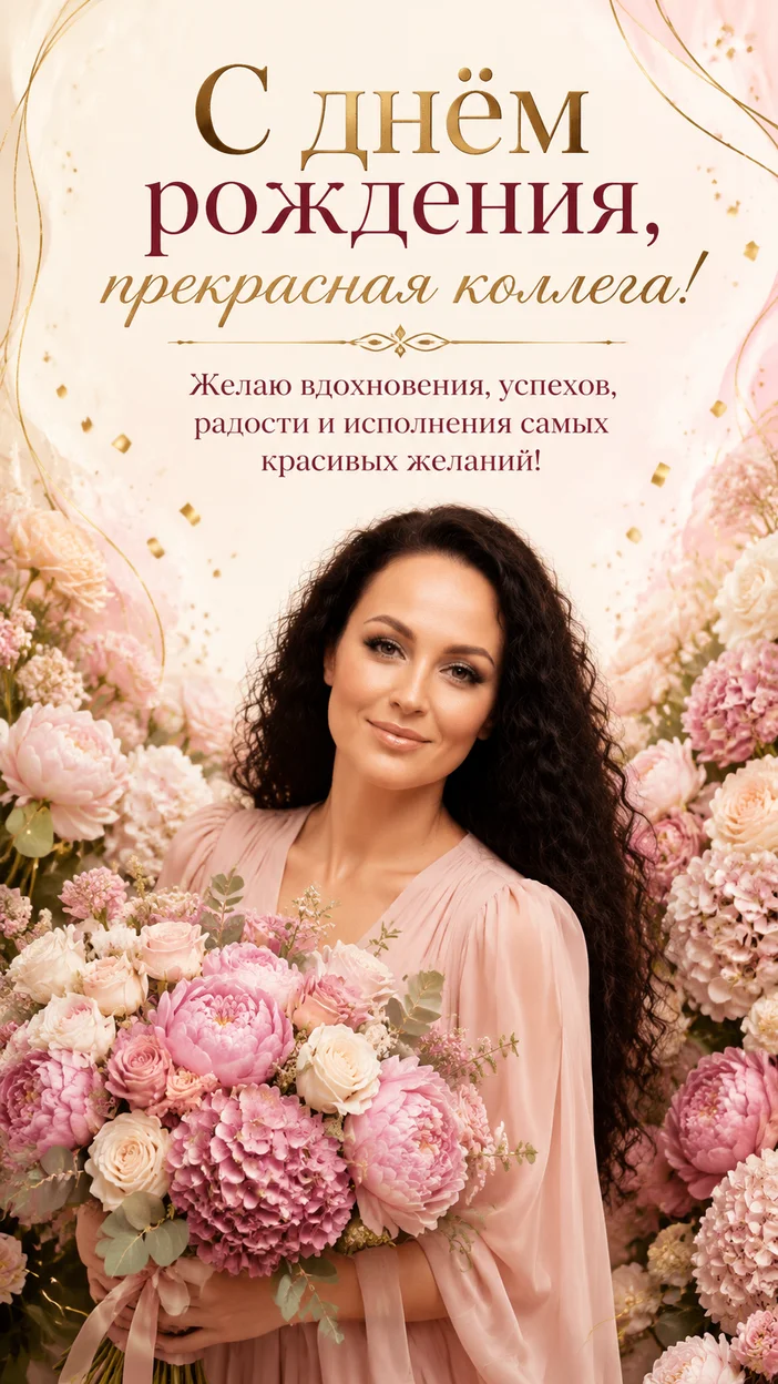 Фотосессия коллеги с пионами