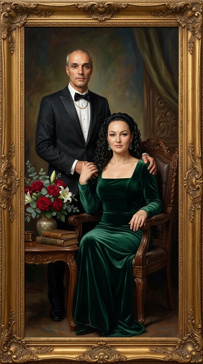 художественный портрет в стиле классической масляной живописи 