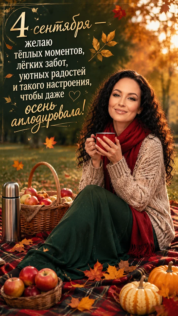 Фотосессия осеннего пикника с юмором