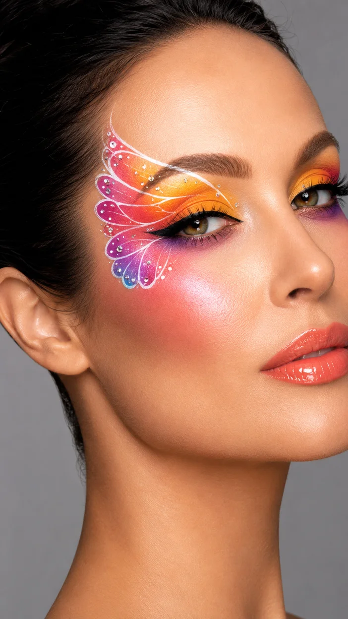 Фотосессия студийный beauty-портрет с бабочковым макияжем