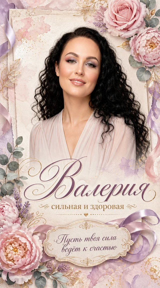 «Валерия» открытка с именем от нейросети 
