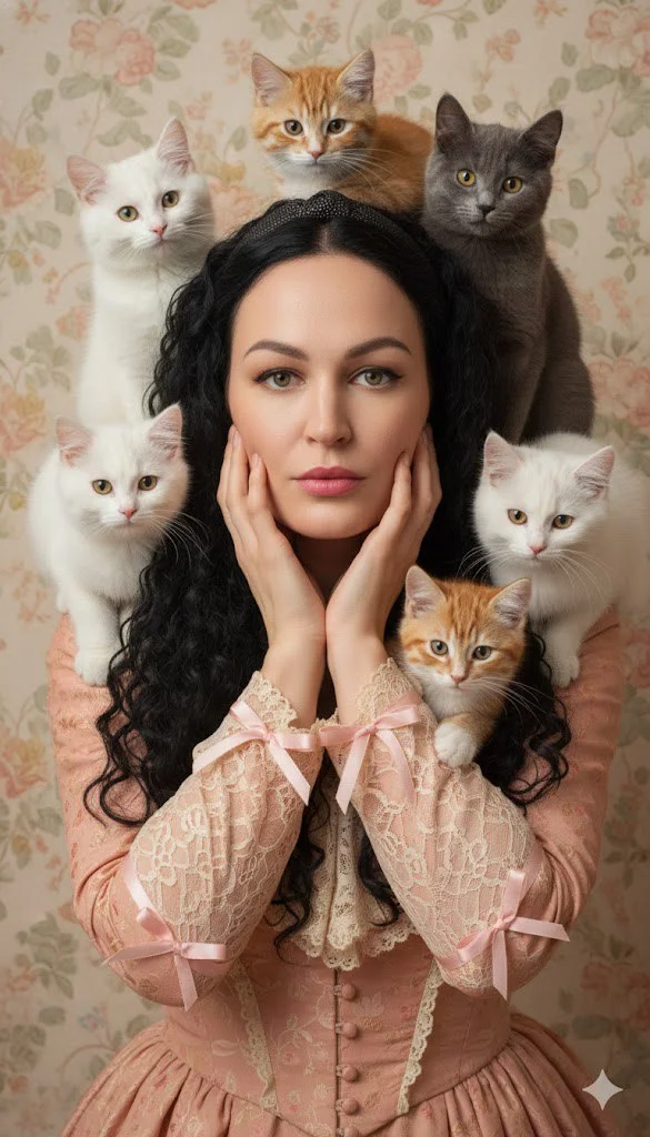 ИИ-фотосессия — Винтажная кошачья сказка