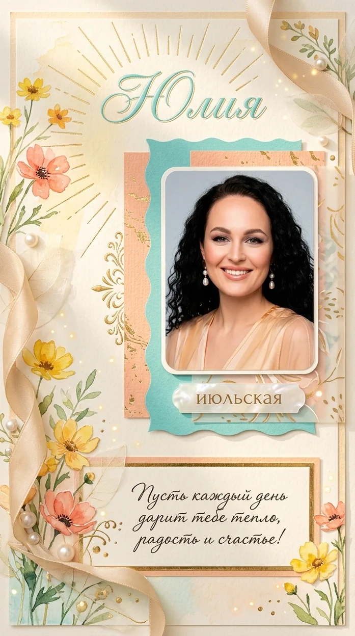 «Юлия» именная открытка 