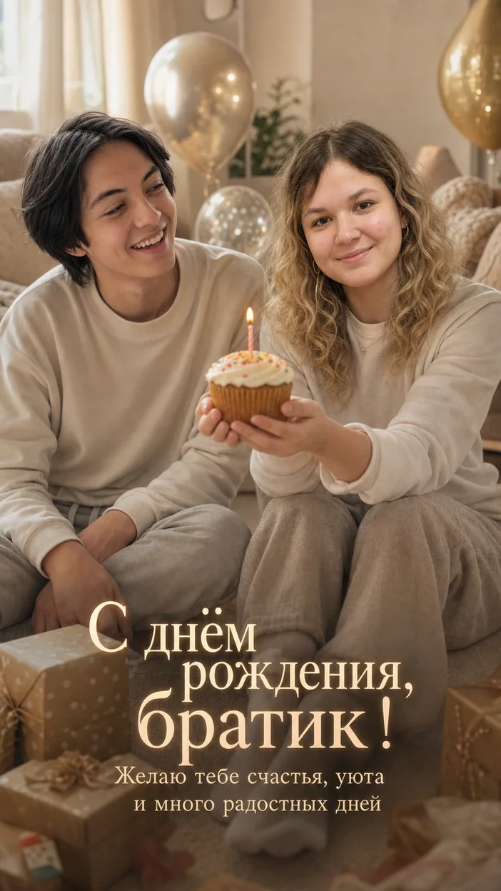 Фотосессия домашняя - Открытка на день рождения  брату