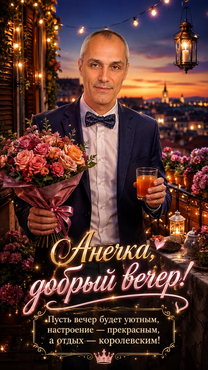 Фотосессия Анечки с вечерним букетом