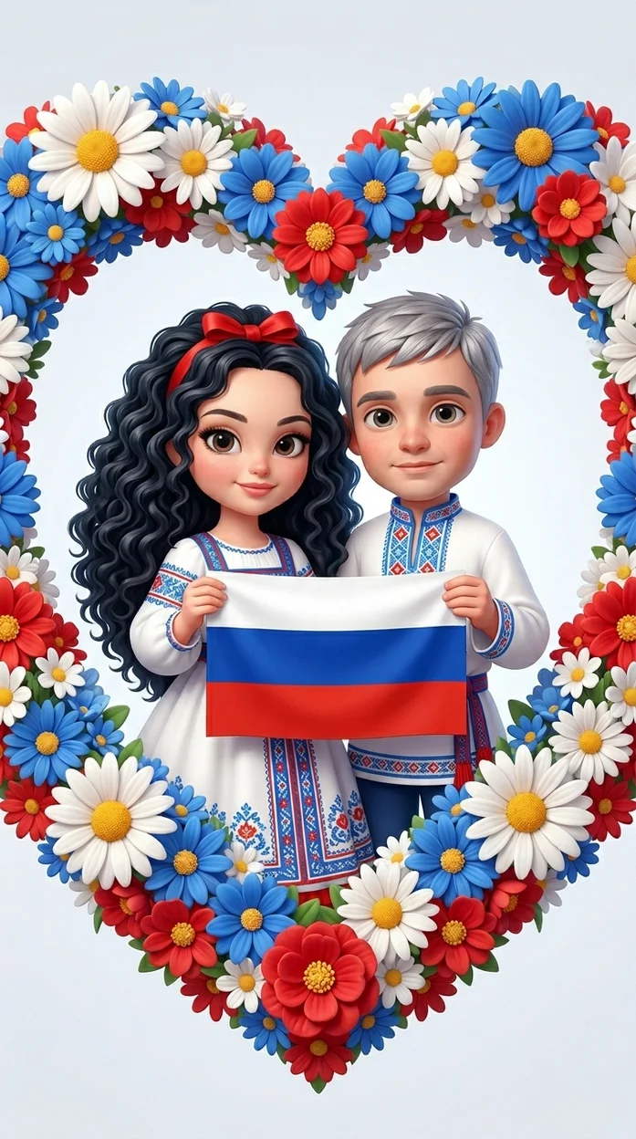 3D-иллюстрация в стиле сказочной мультяшной CGI-анимации, два ребёнка 