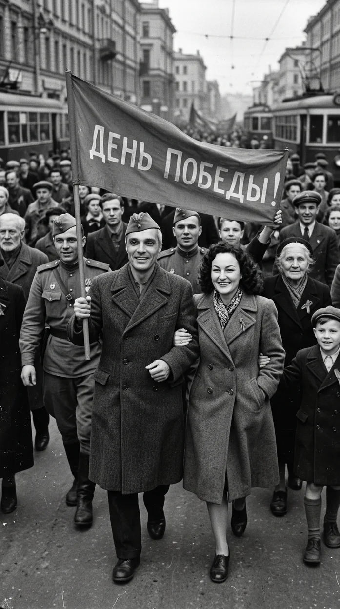 документальная сцена в стиле уличной фотографии времён Великой Отечественной войны