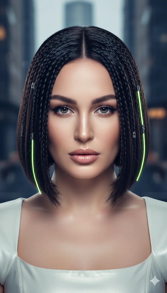 Причёска — удлинённый боб до линии плеч с комбинированной текстурой