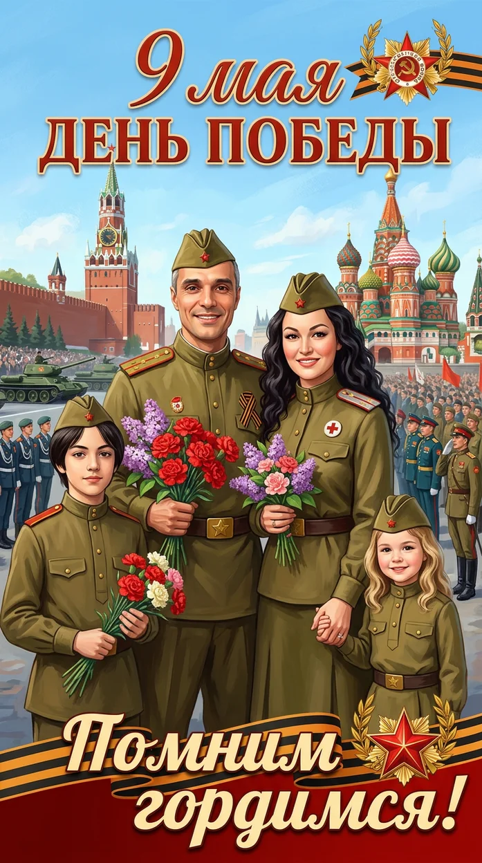 иллюстрация 9 мая парад победы