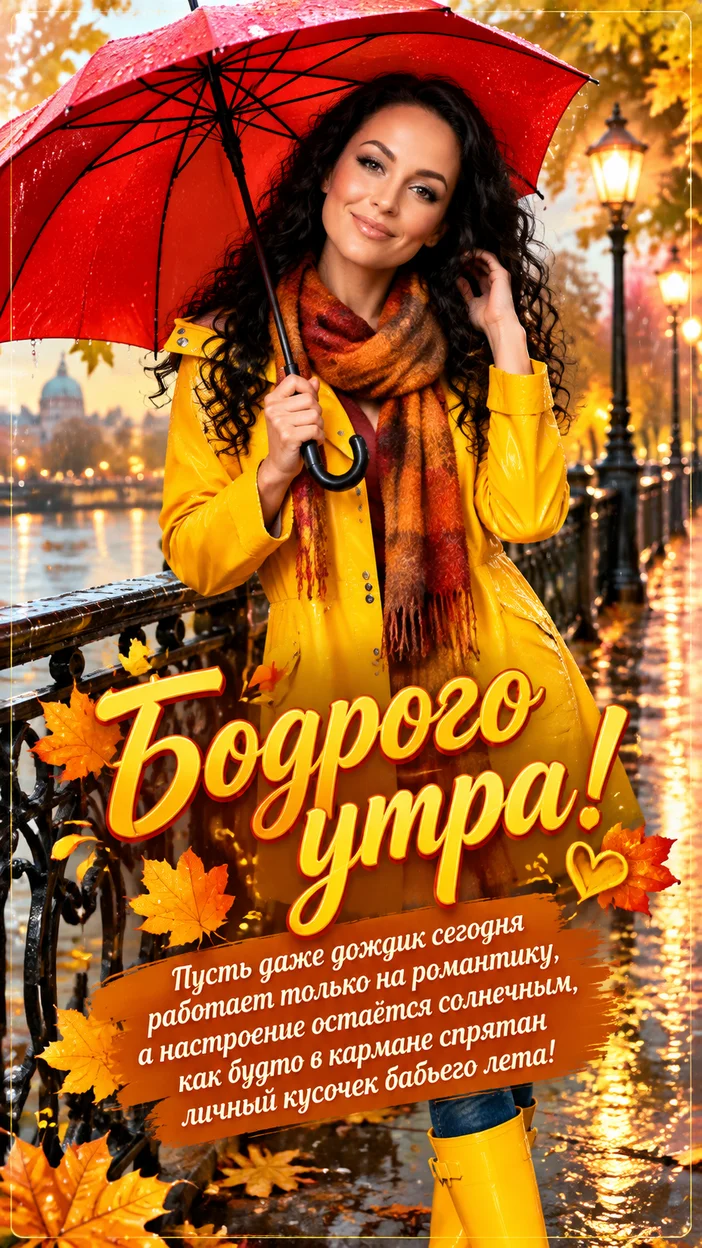 Фотосессия бодрого утра под дождём