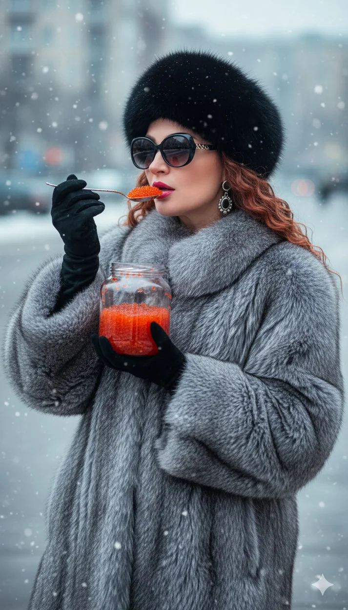 ИИ-фотосессия — Зимняя роскошь и икра
