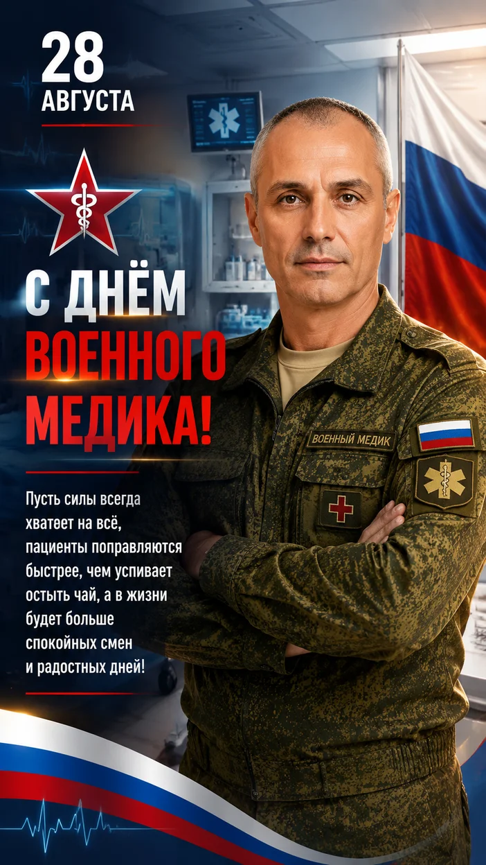 Фотосессия мужчины в военной медицинской форме в госпитале