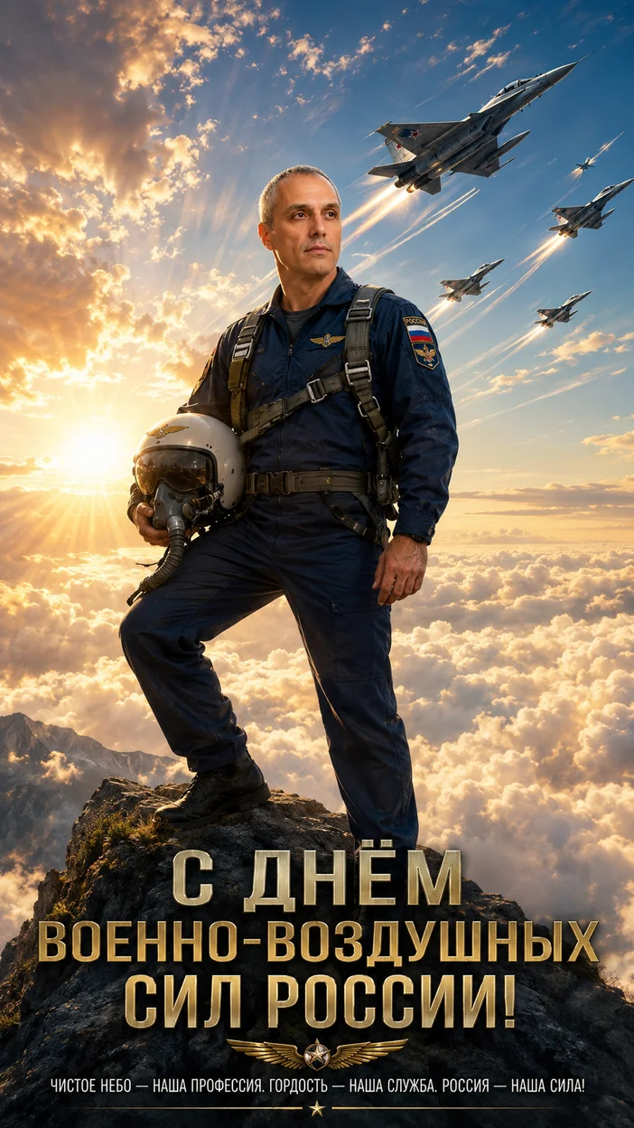 Фотосессия героя на утёсе над облаками