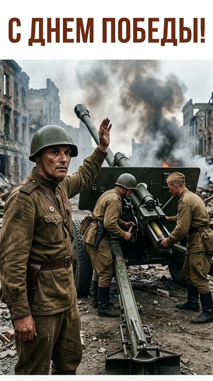 открытка артиллеристы С днем победы - ваше лицо