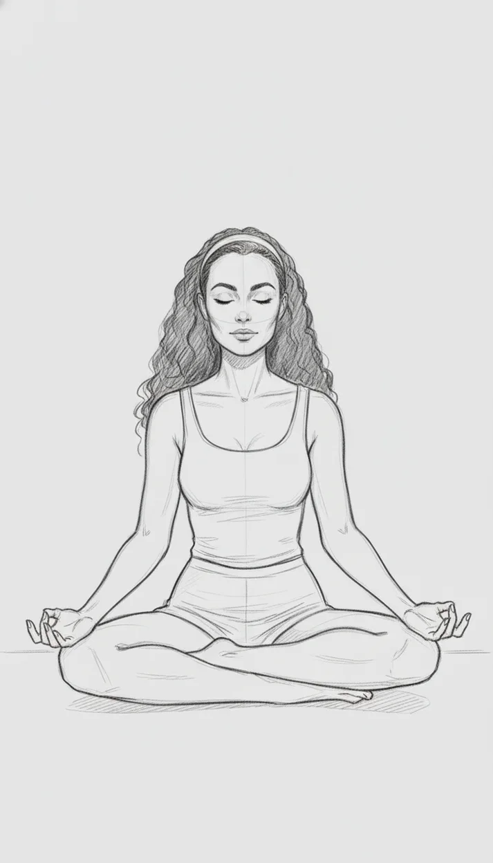  Медитативный скетч в линейной карандашной технике