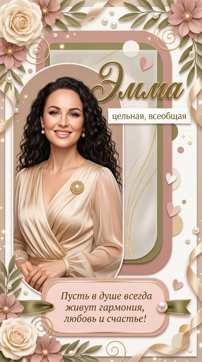 «Эмма» именная открытка 