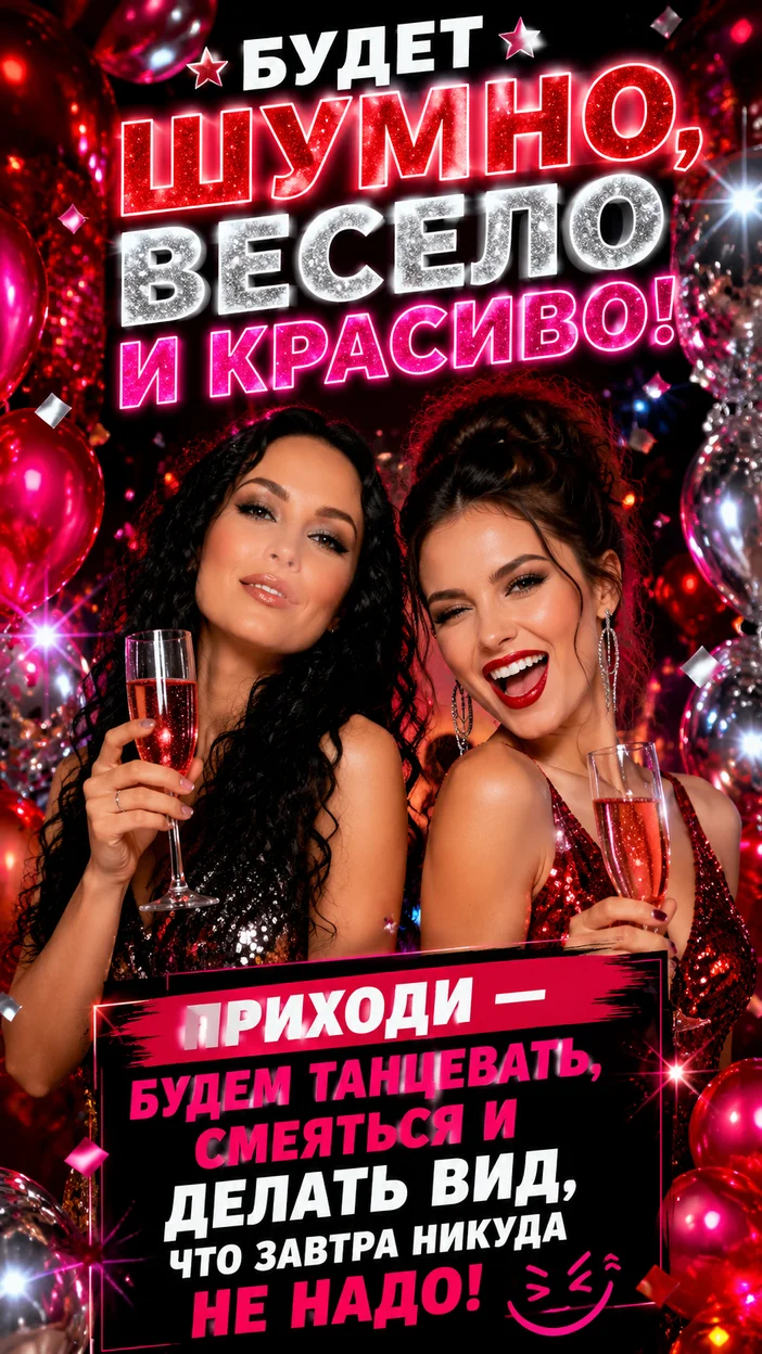 Фотооткрытка «Будет шумно, весело и красиво!»