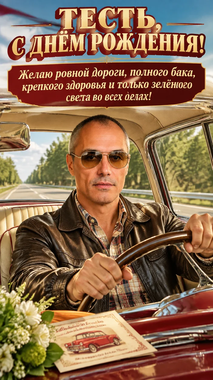Фотосессия тестя в салоне ретро-авто