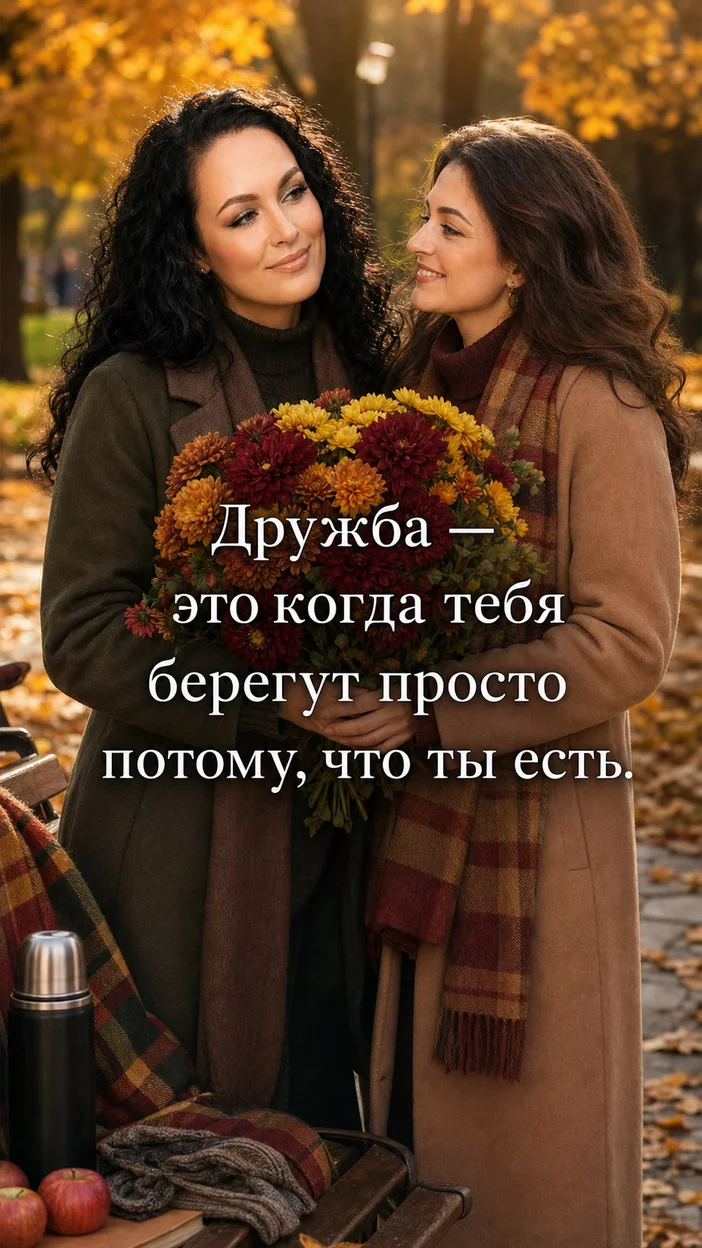 Фотосессия друзья в осеннем парке с хризантемами