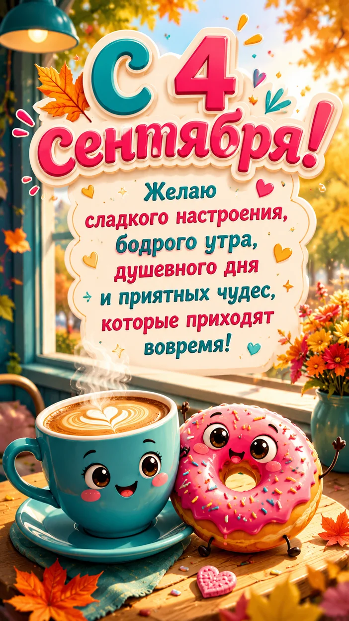 Фотосессия кофе и пончика к 4 сентября