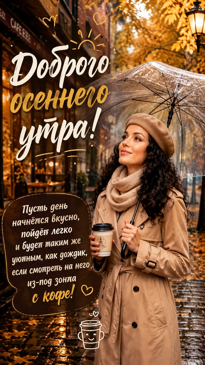 Фотосессия доброго утра на осенней улице