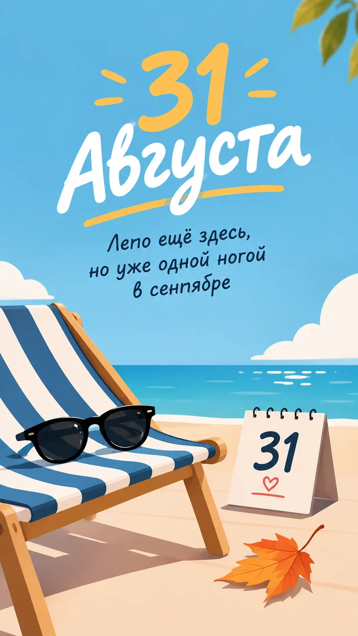 Музыкальная открытка на 31 августа  с аудио 
