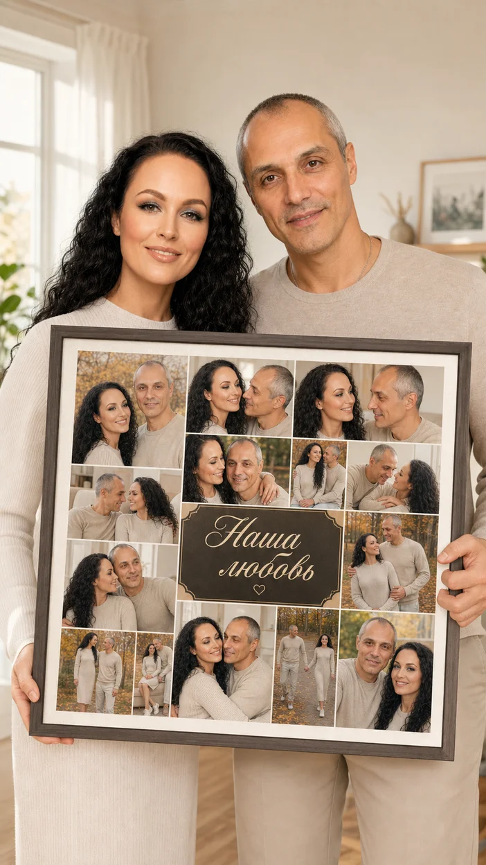 Фотооткрытка для неё с поздравлением "Наша любовь"