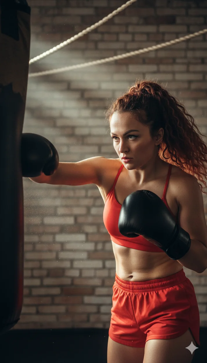 Девушка  боксерша 