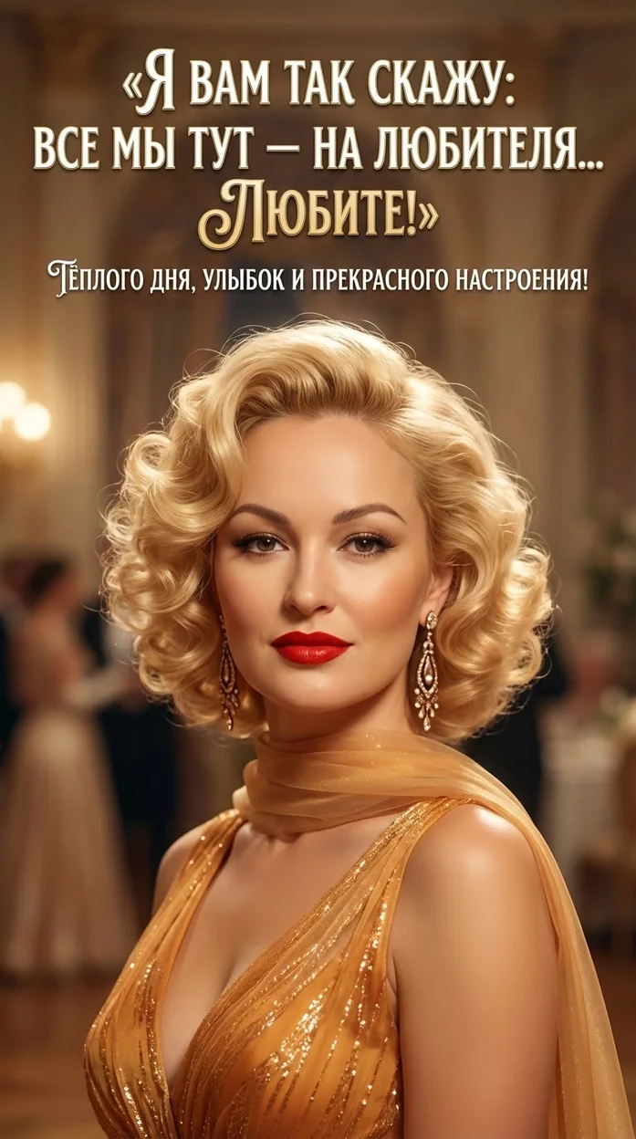 Открытка с вашим фото в стиле Монро - ВСЕ МЫ ТУТ — НА ЛЮБИТЕЛЯ… 