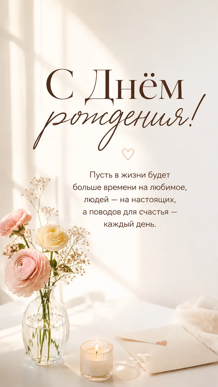 Фотосессия открытки ко дню рождения в светлом воздушном стиле