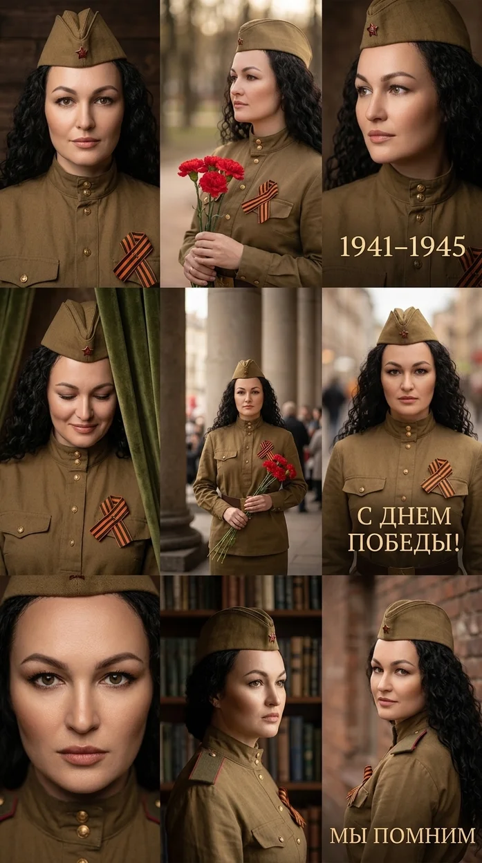 квадратный коллаж на день победы с вашим фото 