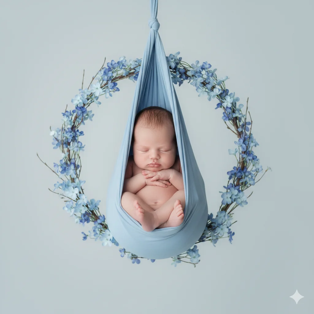 Малыш спит, поза — компактная «эмбрион», ножки согнуты и прижаты,