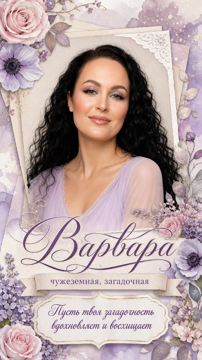 Именная поздравительная  открытка «Варвара» 